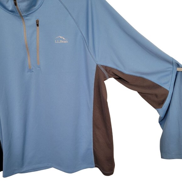 LL Bean Mens XXL Jacket Top Ridge Runner 1/4 Zip Pullover 2 Tone Slightly Fitted - Picture 6 of 8